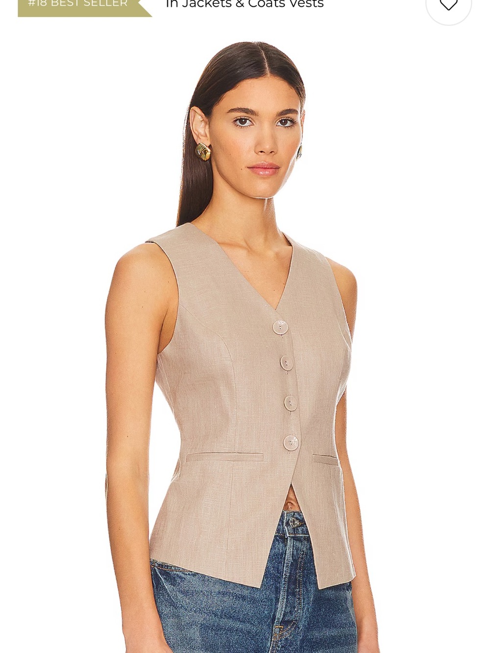HEARTLOOM Silvie Vest in
Bark NWT